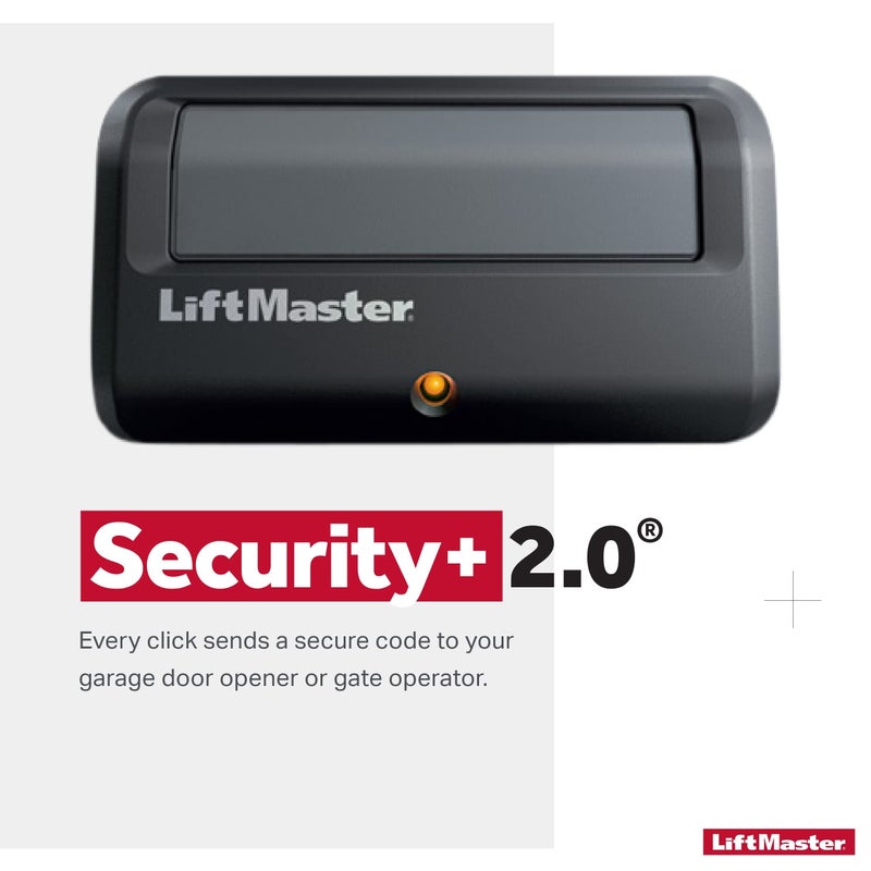 LiftMaster 891LM Security+ 2.0 1-Button Gate Operator Remote Control with Visor Clip - Compatible only with Security+ 2.0 LiftMaster gate openers with Yellow Round Learn Button and Yellow Antenna - Image 3